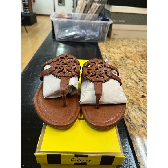 Circus NY Women's Canyon Saddle Brown Medallion Flat Sandals Slides Size 6M - Picture 6 of 7